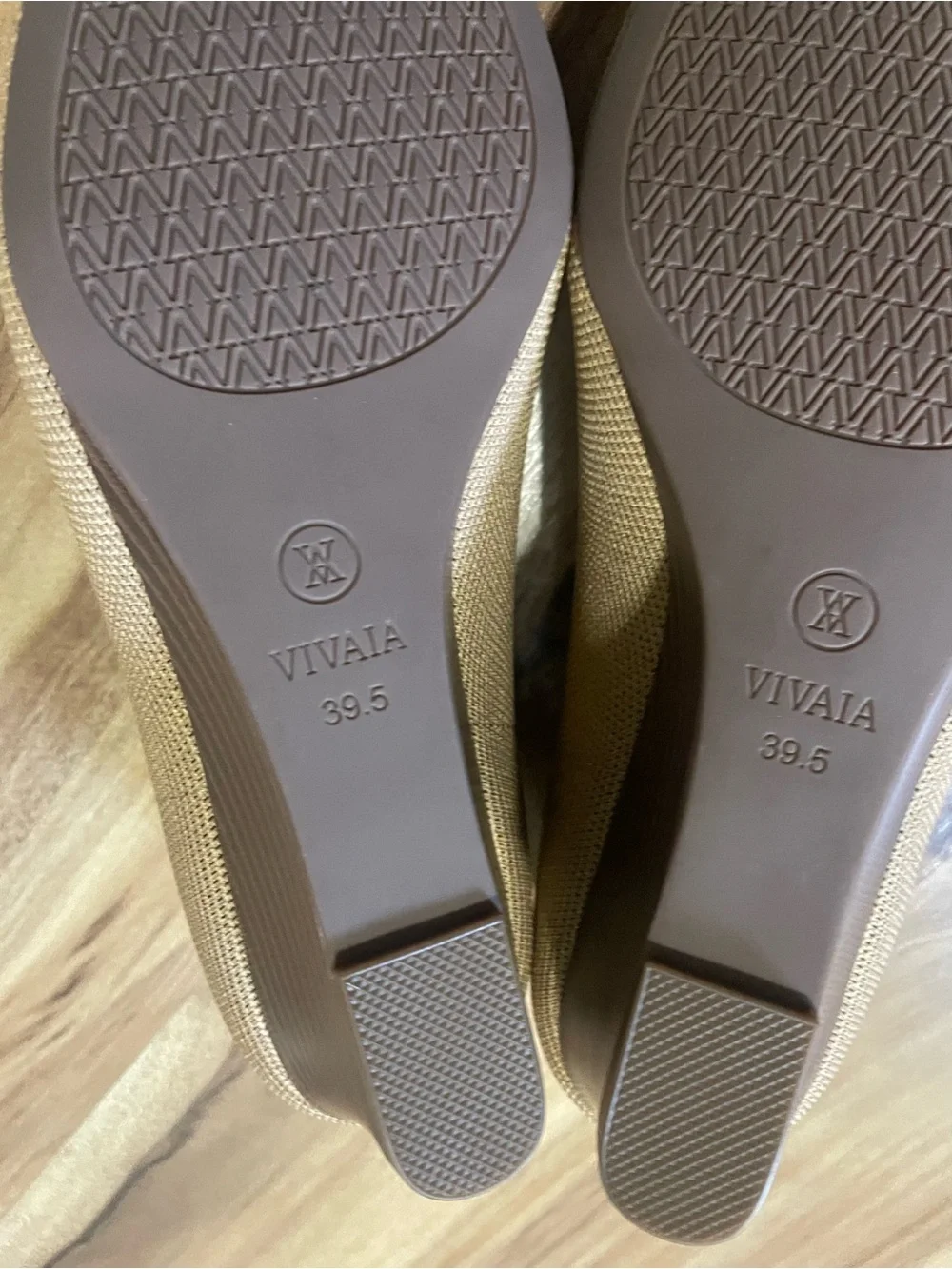 Vivaia Round Toe Wedge Pumps Tan Knit Sustainable Comfort Shoes Womens 39.5/8.5